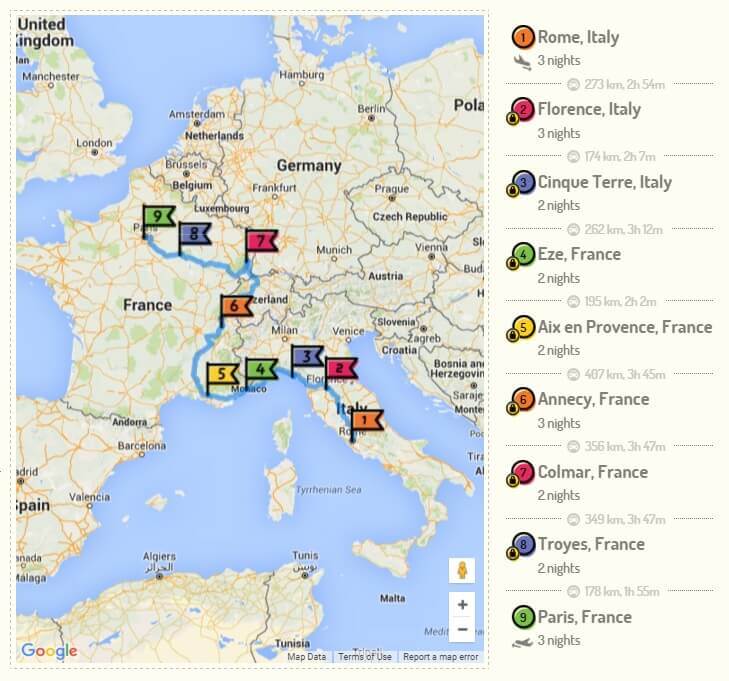 Research and plan your itinerary via RoutePerfect Trip planner