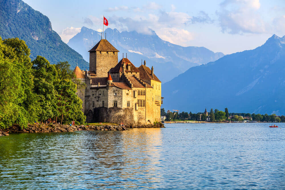 Chillon Castle at Geneva lake