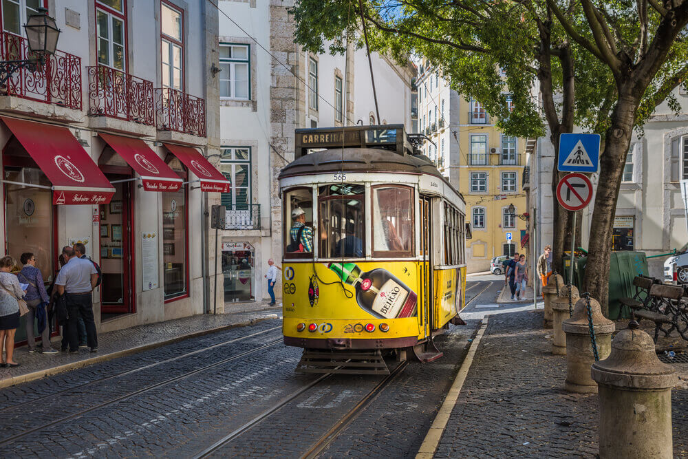 Yellow Trolley in Lisbon. Europe trip planner tool