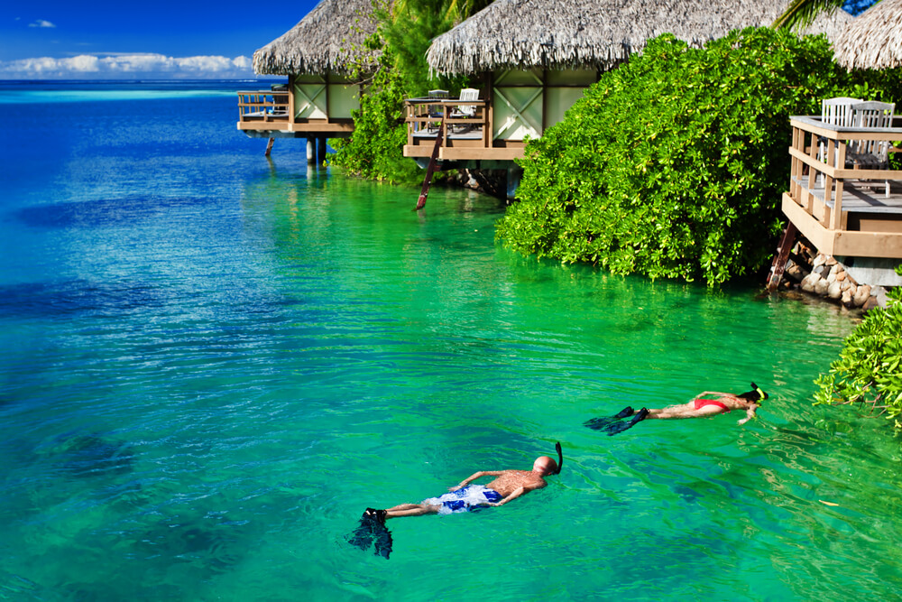 Diving in crystal water on your honeymoon